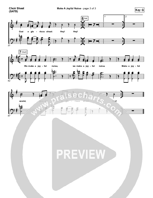 Make A Joyful Noise Choir Sheet (SATB) (Tommy Walker)