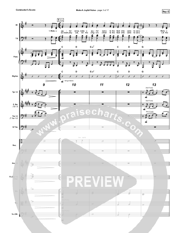 Make A Joyful Noise Conductor's Score (Tommy Walker)