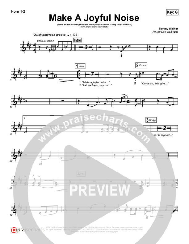 Make A Joyful Noise French Horn 1/2 (Tommy Walker)