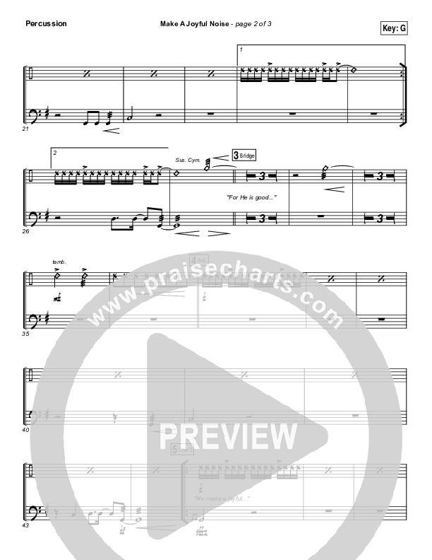 Make A Joyful Noise Percussion (Tommy Walker)