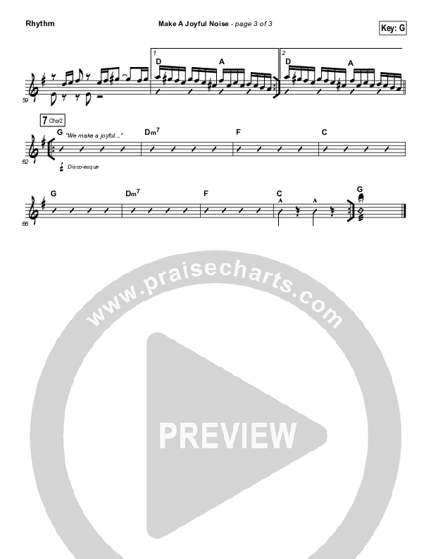 Make A Joyful Noise Rhythm Chart (Tommy Walker)