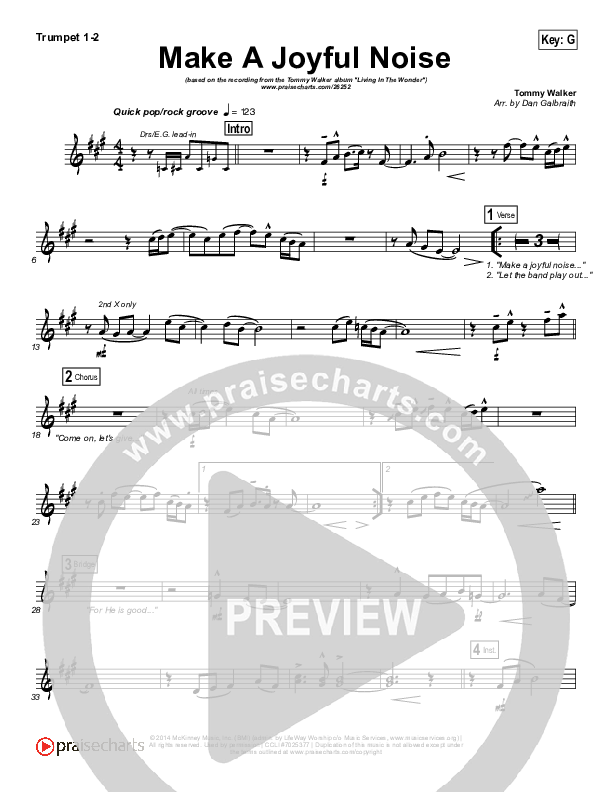 Make A Joyful Noise Trumpet 1,2 (Tommy Walker)