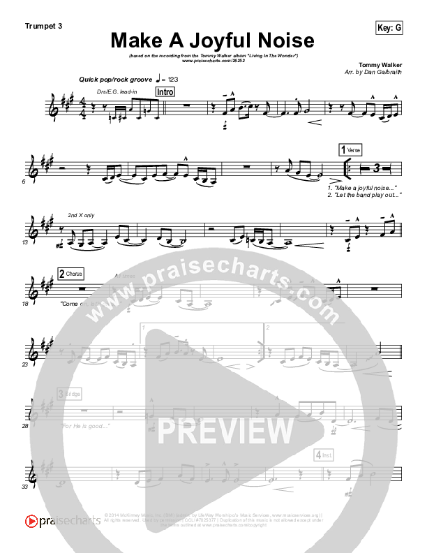 Make A Joyful Noise Trumpet 3 (Tommy Walker)