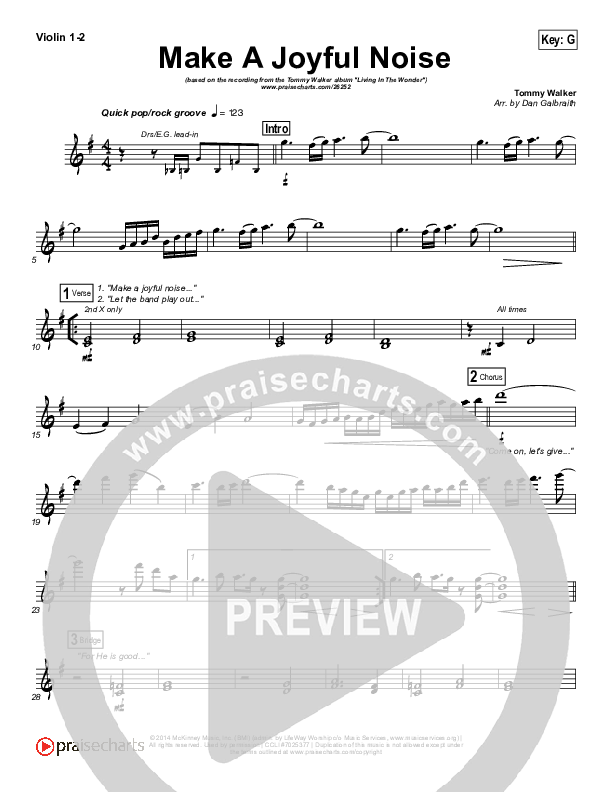 Make A Joyful Noise Violin 1/2 (Tommy Walker)