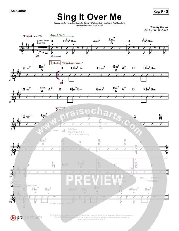 Sing It Over Me Rhythm Chart (Tommy Walker)