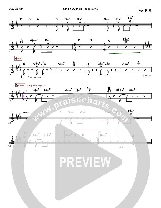 Sing It Over Me Acoustic Guitar (Tommy Walker)