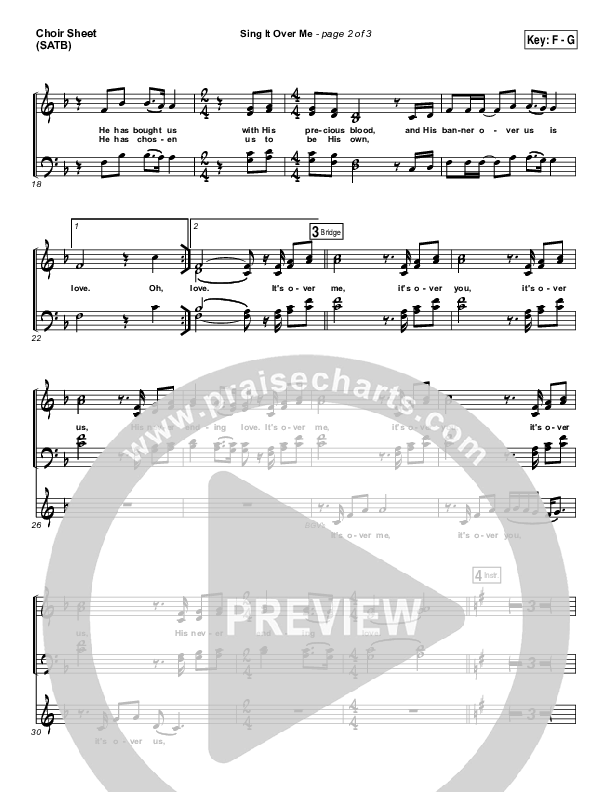 Sing It Over Me Choir Sheet (SATB) (Tommy Walker)