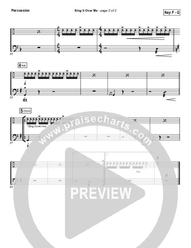 Sing It Over Me Percussion (Tommy Walker)