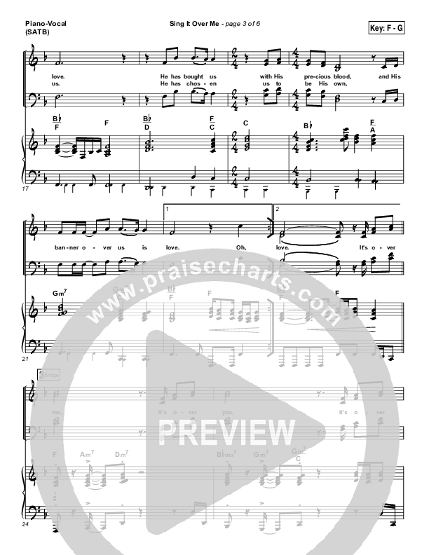 Sing It Over Me Piano/Vocal (SATB) (Tommy Walker)