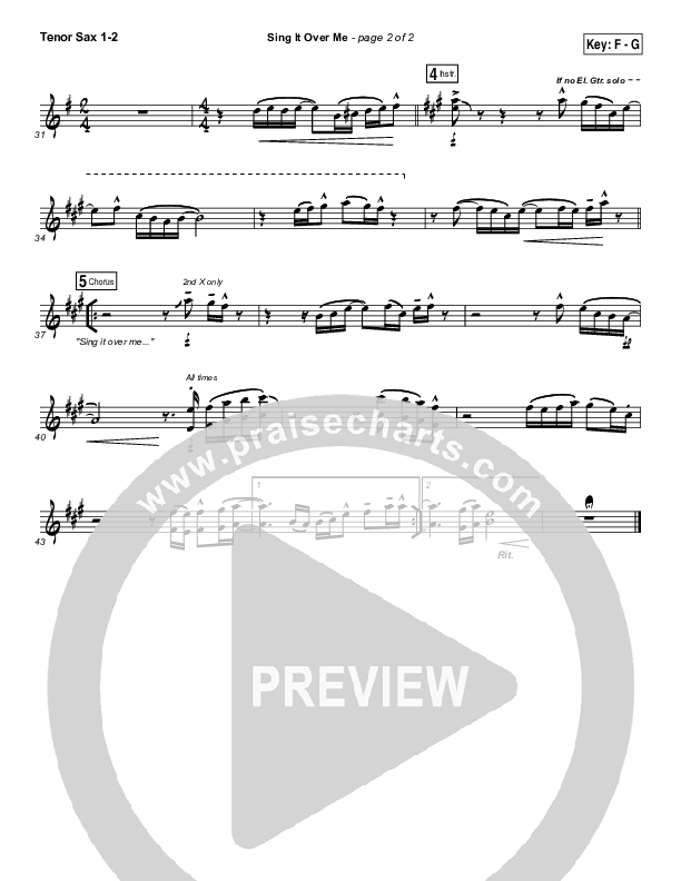 Sing It Over Me Tenor Sax 1/2 (Tommy Walker)