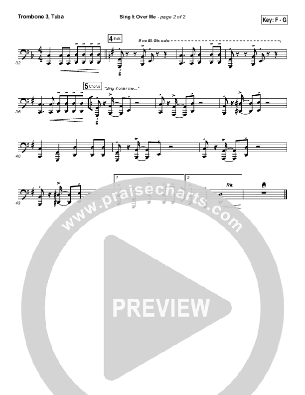 Sing It Over Me Trombone 3/Tuba (Tommy Walker)
