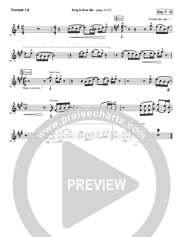 Sing It Over Me Trumpet 1,2 (Tommy Walker)