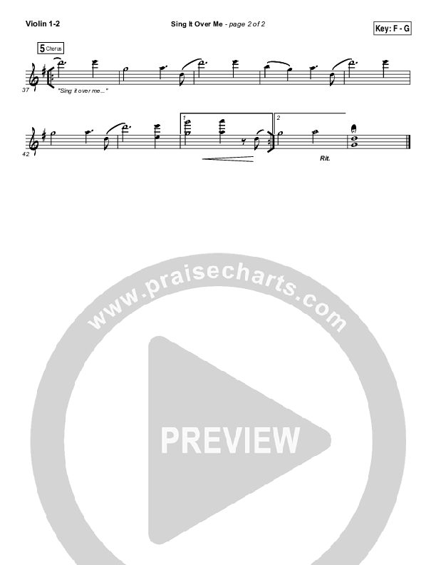 Sing It Over Me Violin 1/2 (Tommy Walker)