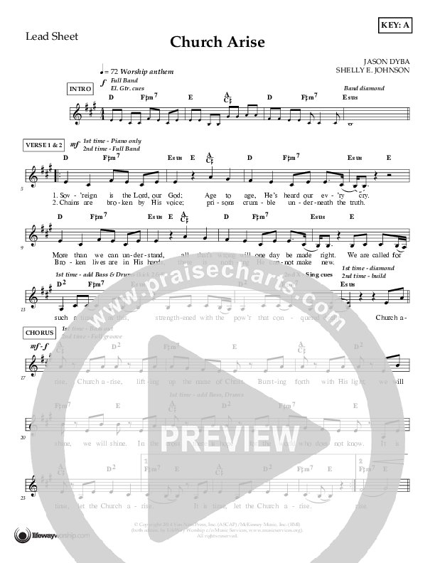 Church Arise Lead Sheet (Shelly E. Johnson)