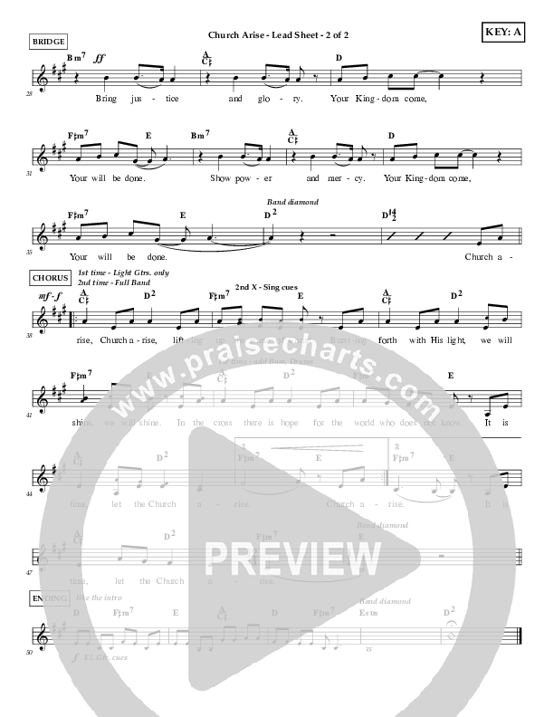 Church Arise Lead Sheet (Shelly E. Johnson)