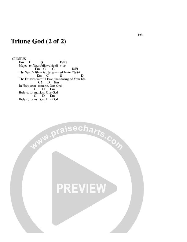 Triune God Chords & Lyrics (Brian Doerksen)