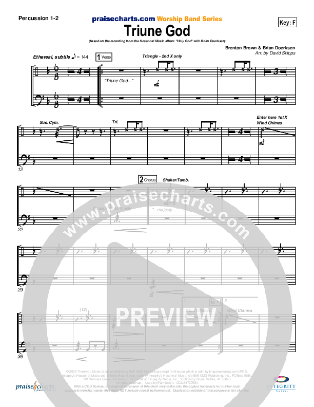 Triune God Percussion 1/2 (Brian Doerksen)