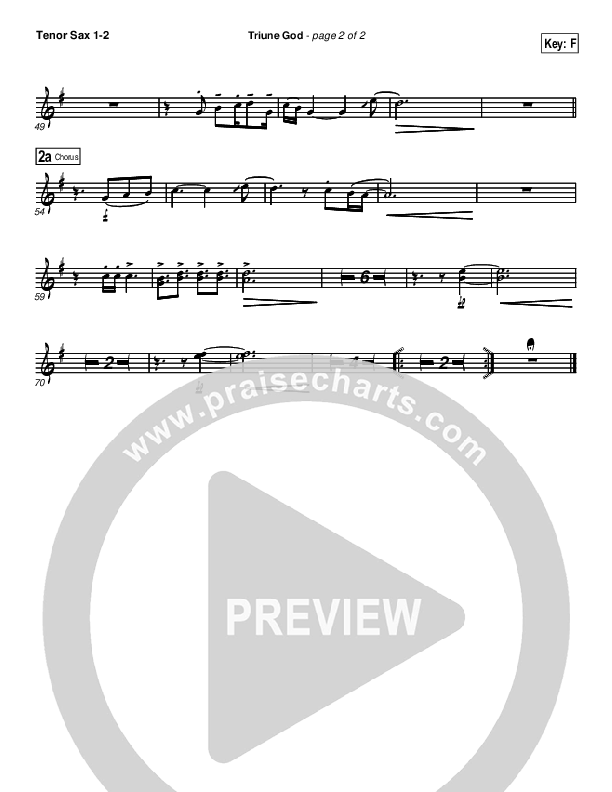 Triune God Tenor Sax 1/2 (Brian Doerksen)