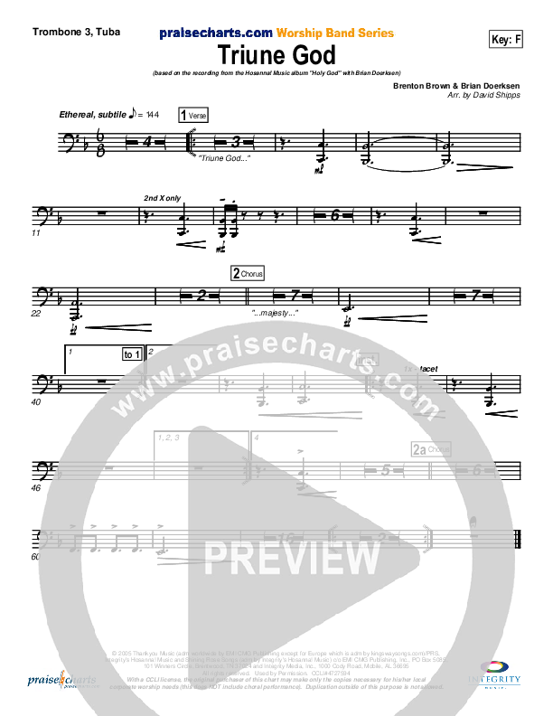 Triune God Trombone 3/Tuba (Brian Doerksen)