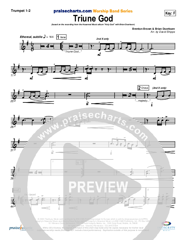 Triune God Trumpet 1,2 (Brian Doerksen)