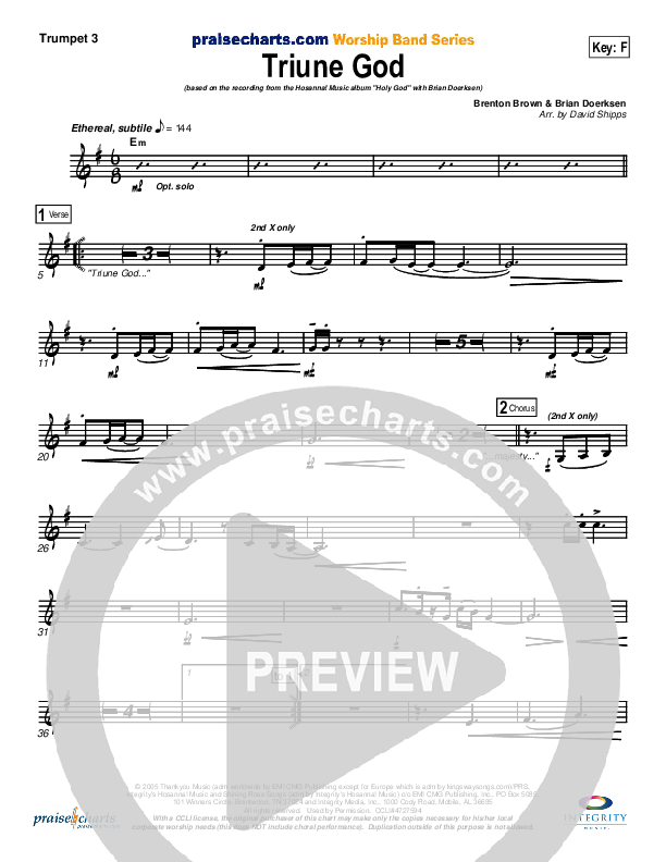 Triune God Trumpet 3 (Brian Doerksen)
