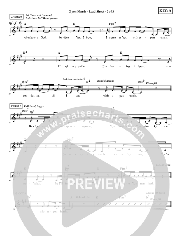Open Hands Lead Sheet (Shelly E. Johnson)