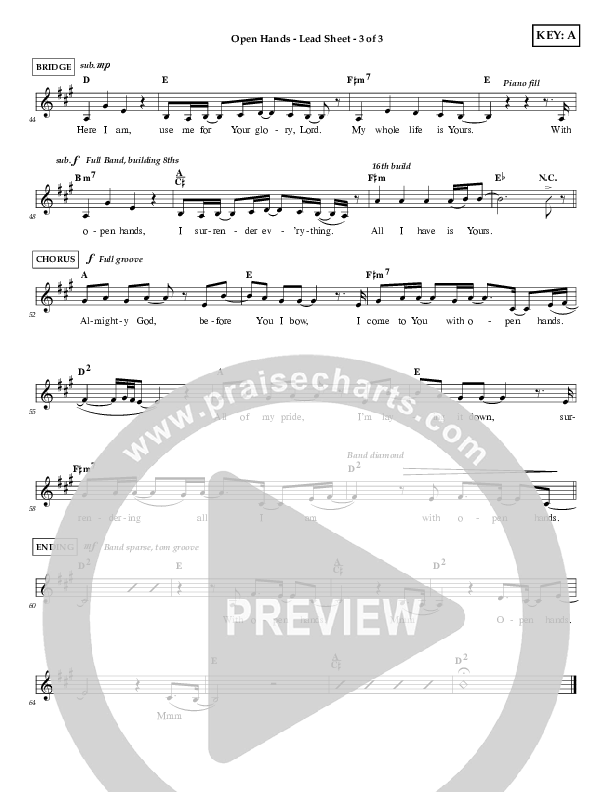 Open Hands Lead Sheet (Shelly E. Johnson)