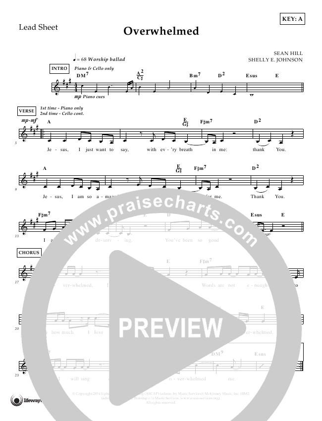 Overwhelmed Sheet Music (Shelly E. Johnson) - PraiseCharts