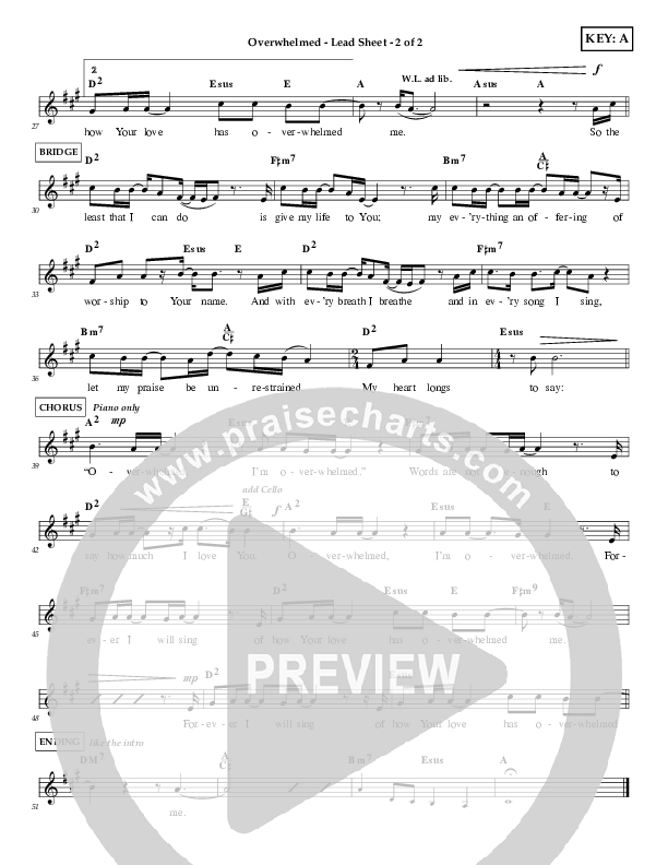 Overwhelmed Lead Sheet (Shelly E. Johnson)
