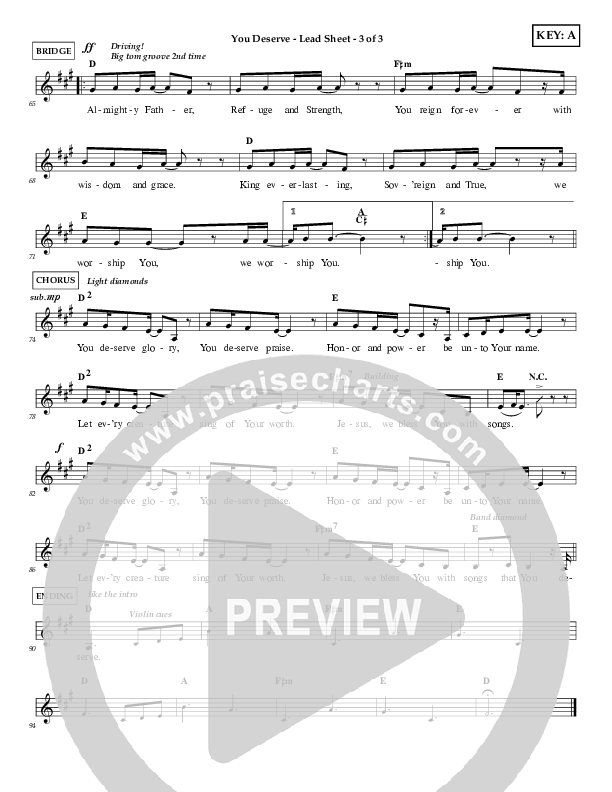 You Deserve Lead Sheet (Shelly E. Johnson)