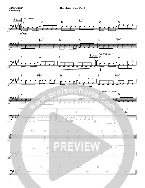 The Stand Bass Guitar (Hillsong UNITED)