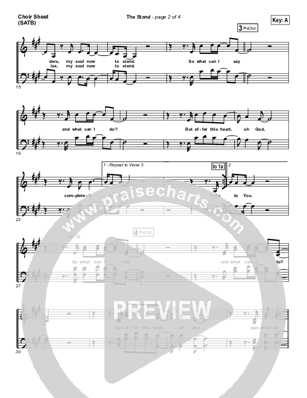The Stand Choir Sheet (SATB) (Hillsong UNITED)