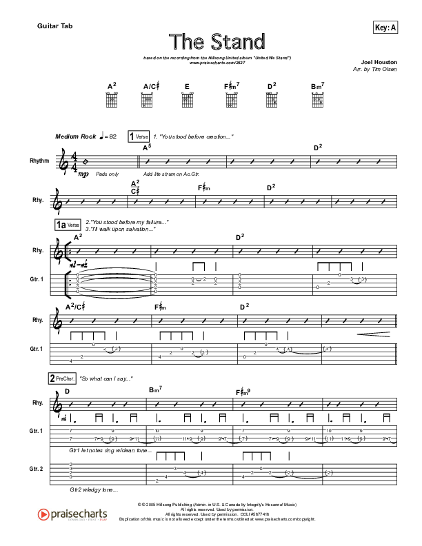 The Stand Guitar Tab (Hillsong UNITED)