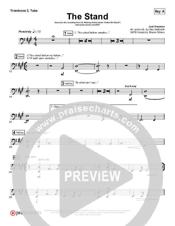 The Stand Trombone 3/Tuba (Hillsong UNITED)