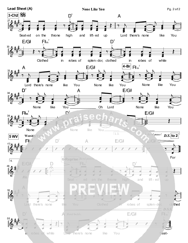 None Like You Lead Sheet (Mark Cole)