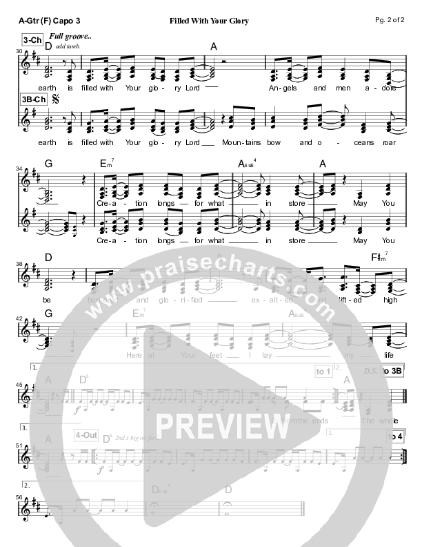 Filled With Your Glory Acoustic Guitar (Capo 3) (Starfield)