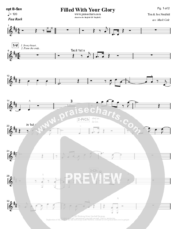 Filled With Your Glory Bari Sax (Starfield)