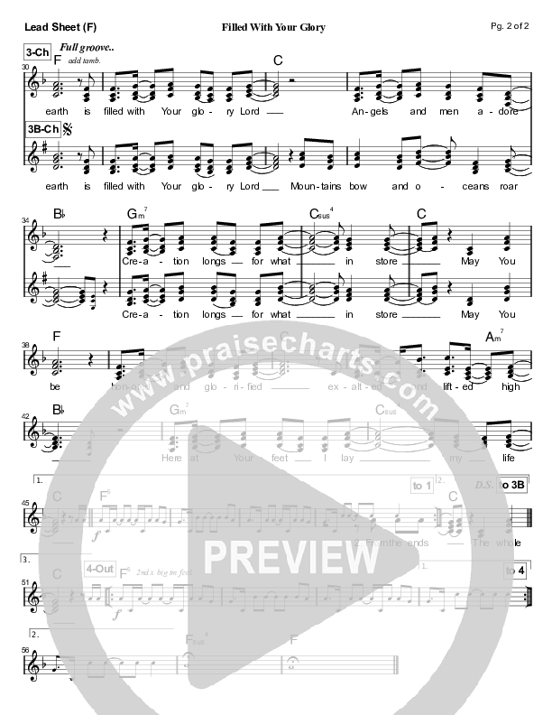 Filled With Your Glory Lead Sheet (Starfield)