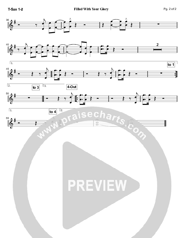Filled With Your Glory Tenor Sax 1/2 (Starfield)