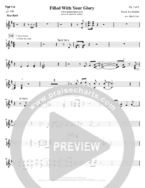 Filled With Your Glory Trumpet 1/2/3 (Starfield)