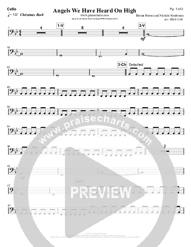 Angels We Have Heard On High Cello (Sanctus Real)