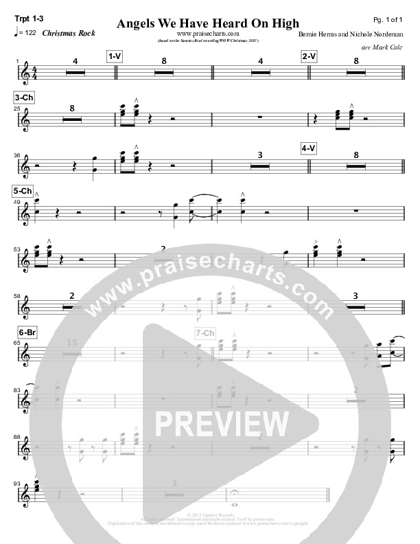 Angels We Have Heard On High Trumpet 1/2/3 (Sanctus Real)