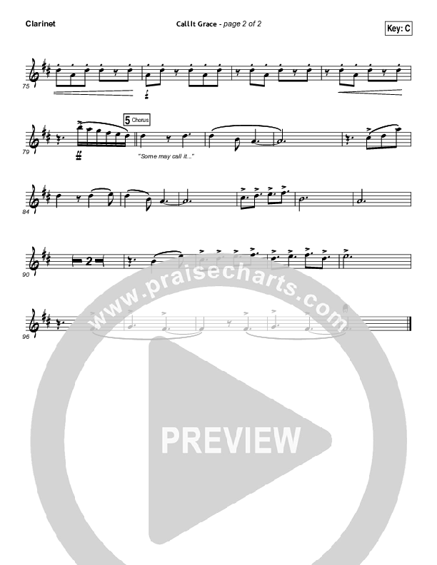 Call It Grace Clarinet (Unspoken)