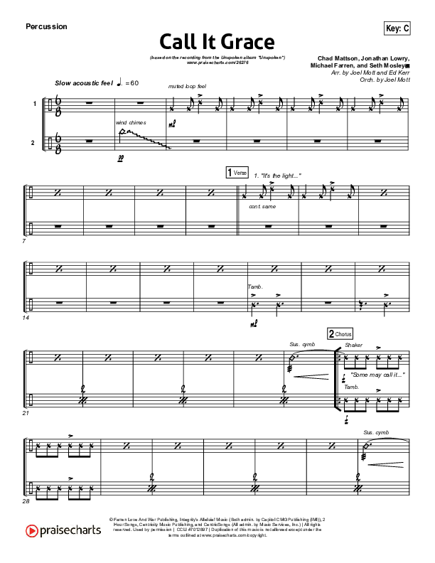 Call It Grace Percussion (Unspoken)