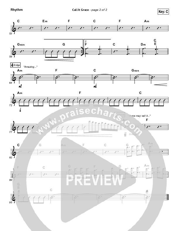 Call It Grace Rhythm Chart (Unspoken)