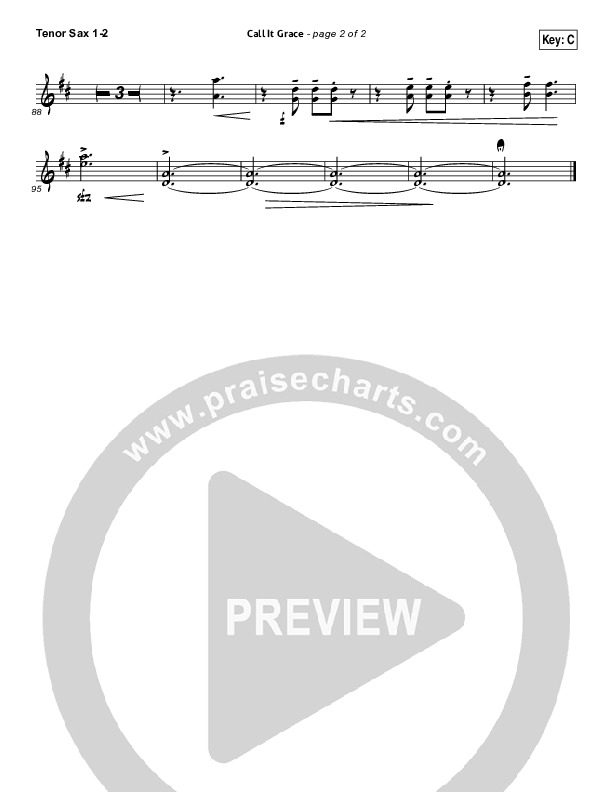 Call It Grace Tenor Sax 1/2 (Unspoken)