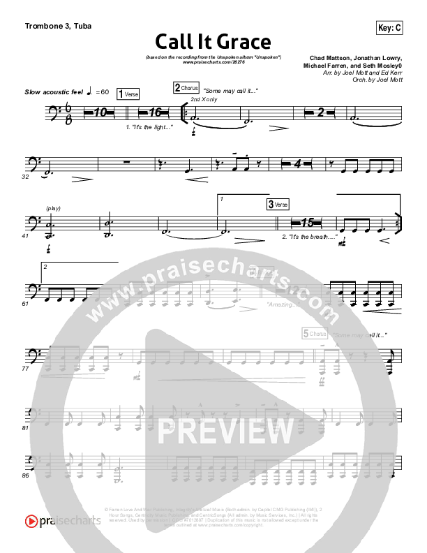 Call It Grace Trombone 3/Tuba (Unspoken)