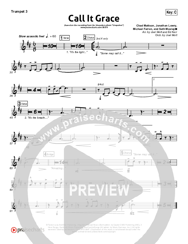 Call It Grace Trumpet 3 (Unspoken)