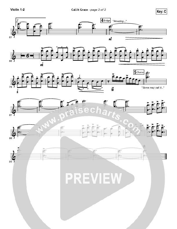 Call It Grace Violin 1/2 (Unspoken)