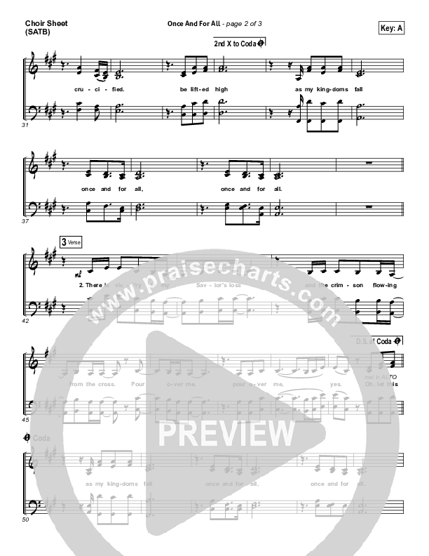 Once And For All Choir Sheet (SATB) (Lauren Daigle)